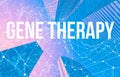 Gene Therapy theme with abstract patterns and skyscrapers Royalty Free Stock Photo