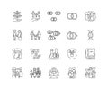 Genealogist line icons, signs, vector set, outline illustration concept Royalty Free Stock Photo