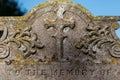 Genealogy and ancestry. Old graveyard headstone `to the memory of