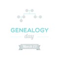 Genealogy Day. March 13. Vector illustration, flat design Royalty Free Stock Photo