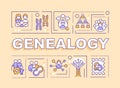 Genealogy word concepts orange banner