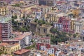 A general aerial view of the city, dense buildings, progressive urbanization of the city, Naples, Italy