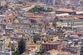 A general aerial view of the city, dense buildings, progressive urbanization of the city, Naples, Italy