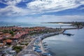 General aerial view of Nessebar, an ancient city on the Black Sea coast Royalty Free Stock Photo