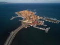 General aerial view of Nessebar, ancient city on the Black Sea coast of Bulgaria Royalty Free Stock Photo