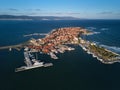 General aerial view of Nessebar, ancient city on the Black Sea coast of Bulgaria