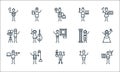 general arts line icons. linear set. quality vector line set such as cartography, botany, computer science, gastronomy, physics,