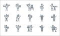 General arts line icons. linear set. quality vector line set such as fashion de, video camera, metal, biology, videogames,