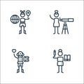 General arts line icons. linear set. quality vector line set such as literature, poetry, astronomy