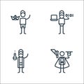 General arts line icons. linear set. quality vector line set such as magician, chemistry, computer science