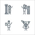 general arts line icons. linear set. quality vector line set such as magician, maths, woodworking