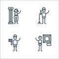 General arts line icons. linear set. quality vector line set such as museum, camera, singer