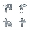 General arts line icons. linear set. quality vector line set such as statistics, illustration, languages