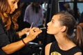 A general atmosphere backstage during the Chicca Lualdi show as a part of Milan Fashion Week