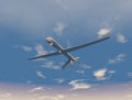 General Atomics MQ-1 Predator Drone Military 3D rendering missile flying