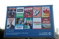 General billboard made by the municipality with all the parties