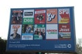 General billboard made by the municipality with all the parties who can be elected