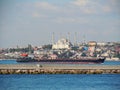 General cargo vessel passing Istanbul Royalty Free Stock Photo