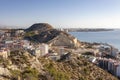 General city view from santa barbara castle.Alicante, Spain. Royalty Free Stock Photo