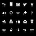 General computer screen icons with reflect on black background
