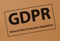 general data protection regulation on brown Royalty Free Stock Photo