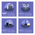 General Data Protection Regulation Concept with Characters for Poster, Banner. GDPR Principles for the Personal Data Royalty Free Stock Photo