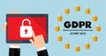 General Data Protection Regulation GDPR Concept Illustration - 25 May 2018 Royalty Free Stock Photo