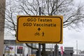 General Direction Billboard GGD Test And Vaccination At Amsterdam The Netherlands 2-1-2022 Royalty Free Stock Photo