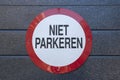 General DonÃ¢â¬â¢t Parking Sign At Amsterdam The Netherlands 18-9-2020 Royalty Free Stock Photo