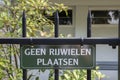 General Dutch Sign Forbidden To Place Bicycles At Amsterdam The Netherlands 10-8-2020