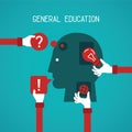 General education and creativity vector concept in flat style