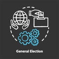 General election chalk concept icon. Elections idea. Voting, choosing from political candidates, parties. Referendum