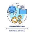 General election concept icon. Elections idea thin line illustration. Voting for political candidates, parties