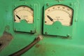 General Electric vintage equipment panel showing gauge readings