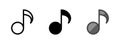 Multipurpose music note icon in outline, glyph, filled outline style Royalty Free Stock Photo