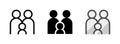 Multipurpose Family Vector Icon in Outline, Glyph, Filled Outline Style Royalty Free Stock Photo