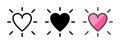 Multipurpose Glowing Heart Vector Icon in Outline, Glyph, Filled Outline Style