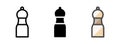 Multipurpose pepper mill vector icon in outline, glyph, filled outline style. Three icon style variants in one pack. Royalty Free Stock Photo