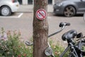General Forbidden Parking Bicycles Sign At Amsterdam The Netherlands 15-6-2020