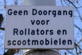 General Forbidden Sign No Walkers And Scooters At Amsterdam The Netherlands 1-3-2023