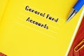 General Fund Accounts inscription on the sheet