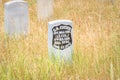 Little Bighorn Battlefield National Monument, MONTANA, USA - JULY 18, 2017: General George Armstrong Custer headstone. Last Stand