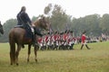 General George Washington salutes British column as they pass at the 225th Anniversary of the Victory at Yorktown, a reenactment