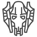General Grievous line icon, star wars concept, kaleesh warlord supreme commander vector sign on white background