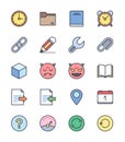 General icons, Color set 2 - Vector Illustration Royalty Free Stock Photo