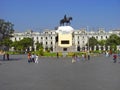 General Jose de San Martin Equestrian Statue in Plaza Mayor, Lima, Peru. Royalty Free Stock Photo
