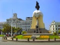 General Jose de San Martin Equestrian Statue in Plaza Mayor, Lima, Peru. Royalty Free Stock Photo