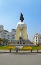 General Jose de San Martin Equestrian Statue in Plaza Mayor, Lima, Peru. Royalty Free Stock Photo