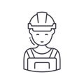 General labourer icon, linear isolated illustration, thin line vector, web design sign, outline concept symbol with Royalty Free Stock Photo