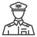 General line icon. Commander vector illustration isolated on white. Veteran outline style design, designed for web and